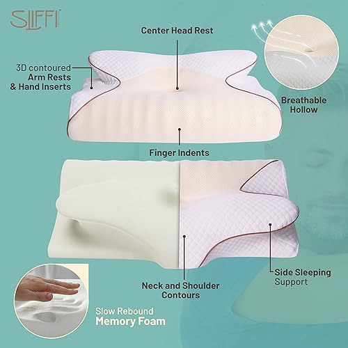 SLIFFI Cervical Memory Foam Pillow for Neck and Shoulder Pain