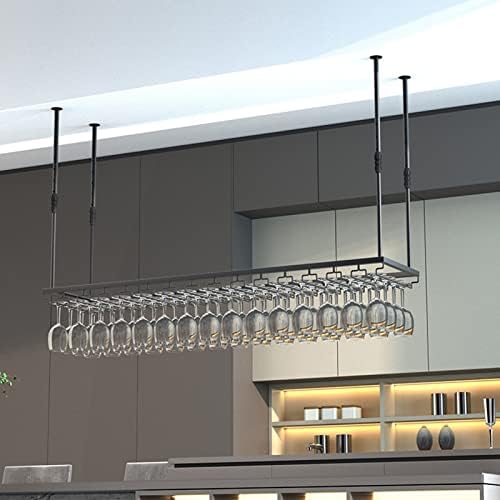 Suuim Ceiling Wine Rack Holder with Adjustable Storage