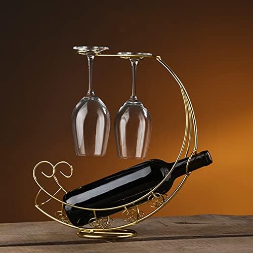NWB Gold Metal Wine Glass Holder with 4 Hooks 1