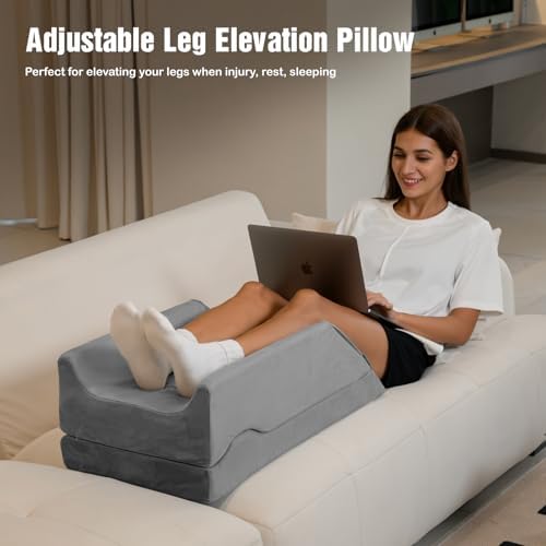 LightEase Adjustable Leg Elevating Pillow for Post Surgery Recovery