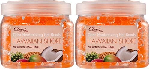 Clear Air Hawaiian Shore Scent Gel Beads - 12 oz Pack of 2