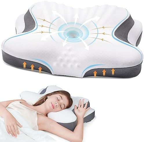 FAIORD Cervical Pillow with Cooling Cover and Support Sticks