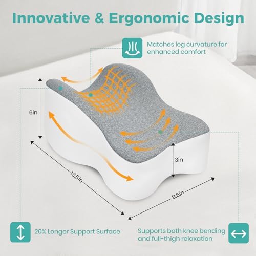 Large Knee Pillow for Side Sleepers Hip Back Pain Relief