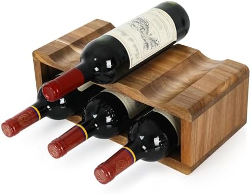 Jotboom 6 Bottle Acacia Wood Wine Rack