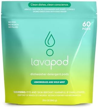 Lavapod Natural Dishwasher Pods 60 Count