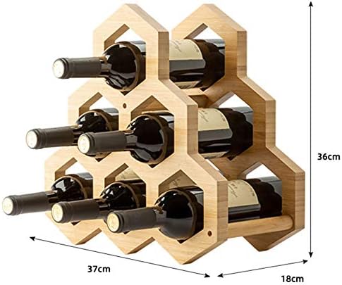 BOCbco Wooden Wine Rack 6-Bottle Freestanding Storage Holder