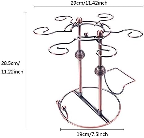 HorBous Wine Glass Rack with 6 Hooks for Home and Bar