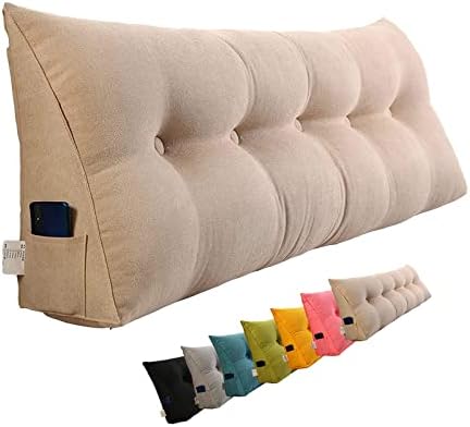 HOFFTI Triangle Headboard Pillow Beige 60cm