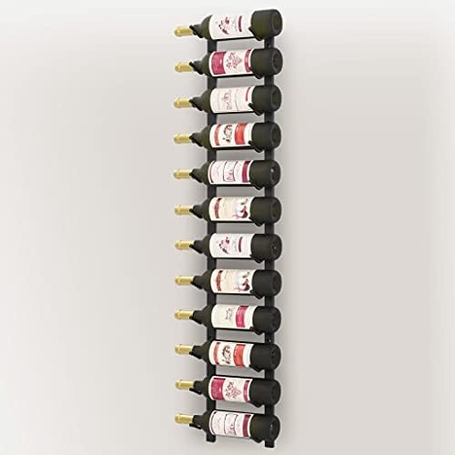 Wall Mounted Wine Rack for 12 Bottles Black Iron