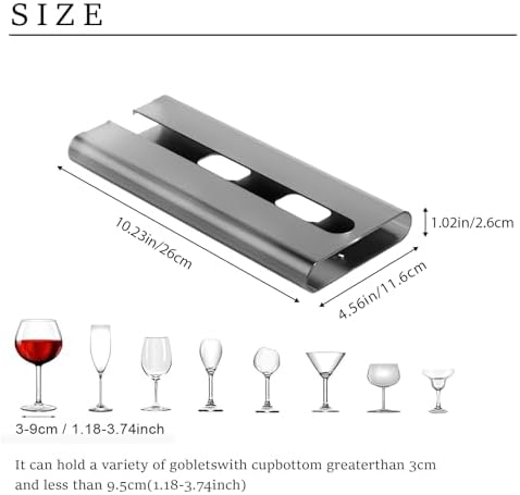 Wine Glass Holder 2 Pack No Drilling Cabinet Rack