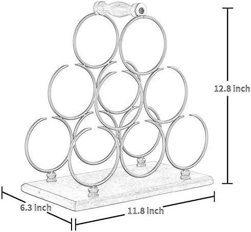 BOCbco Rustic Tabletop Wine Rack for 6 Bottles