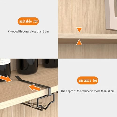 2 Pack White Wine Glass Holder for Cabinet and Bar 1