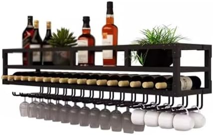 SilteD Wall-Mounted Wine Rack with Glass Holder
