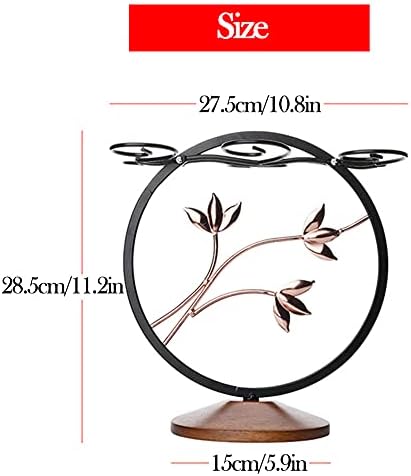 6 Hook Freestanding Wine Glass Rack with Wrought Iron Design