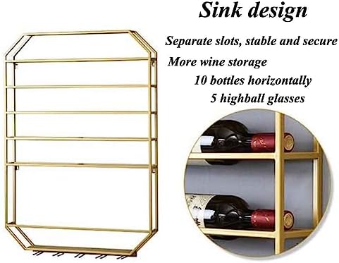 Wall Mounted Wine Rack with Glass Holder Black 70x85x100cm