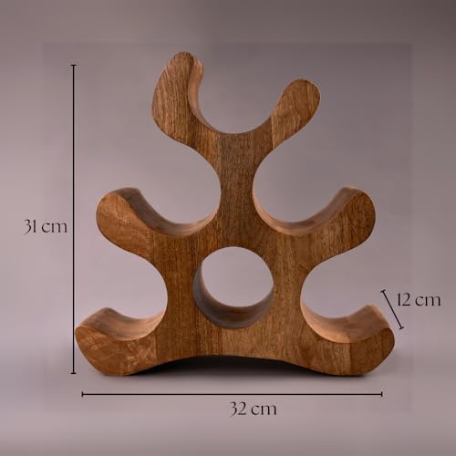 ZAARIYA Wooden Wine Holder for Kitchen and Bar 1