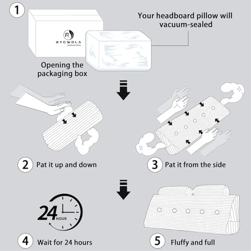 Soft Supportive Headboard Pillow with Neck Roll and Removable Cover