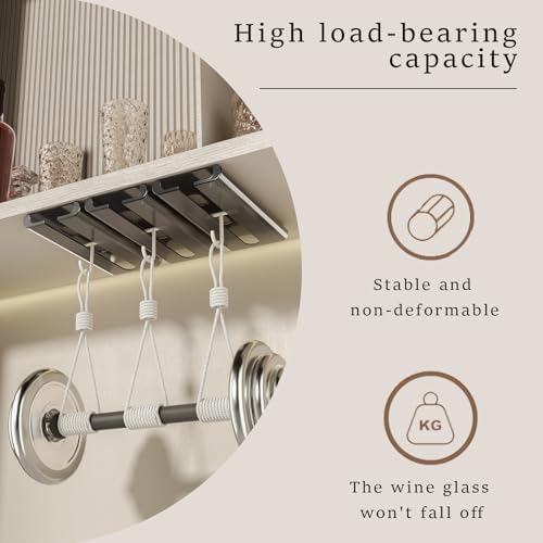 Wine Glass Holder 2 Pack No Drilling Cabinet Rack
