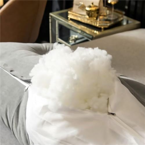 Triangle Bed Head Pillow with Side Pocket - White 180x50x20cm