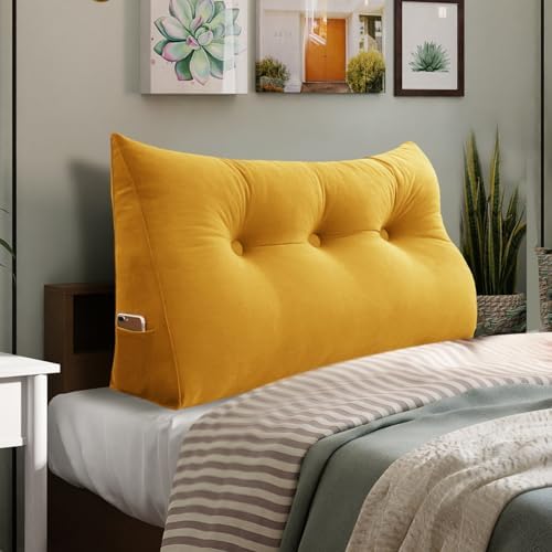 Homecozy Bed Wedge Pillow - 39in White Twin Polyester Headboard Support