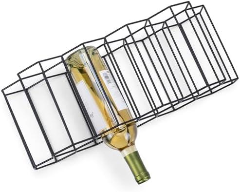 NAT Jules Honeycomb Black Iron Wine Rack 12 Bottles