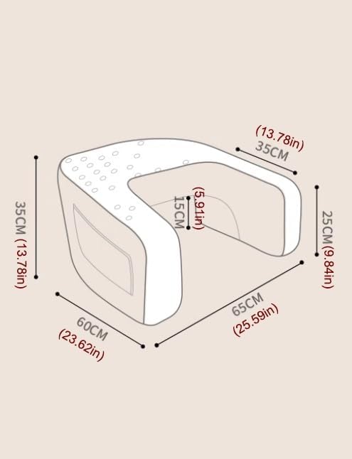 Lap Desk Pillow with Side Pockets and Memory Foam