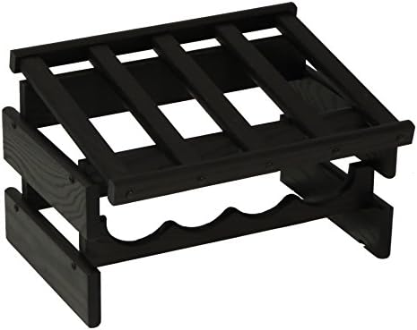 FixtureDisplays 8 Bottle Dakota Wine Rack with Black Display Top