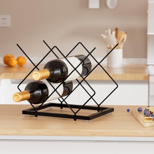 Urban Deco Small Wine Rack 5 Bottle Holder - Black