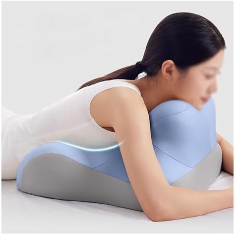 JYHHCYS Memory Foam Prone Pillow with Headrest Blue