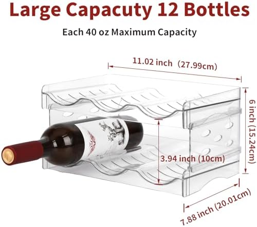 EZ COZY Stackable Wine Rack - 4 Tier for 12 Bottles