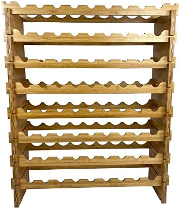 SereneLifeHome 8-Tier Bamboo Wine Rack - 72 Slots