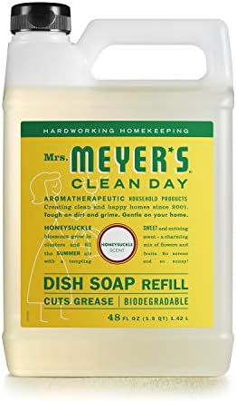Mrs Meyers Clean Day Liquid Dish Soap Refill Honeysuckle 48 fl oz