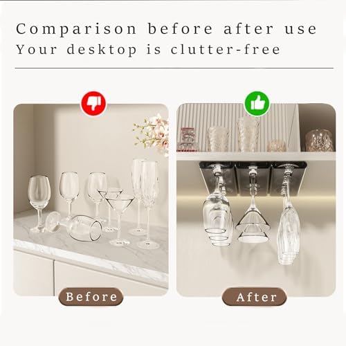 Wine Glass Holder 2 Pack No Drilling Cabinet Rack