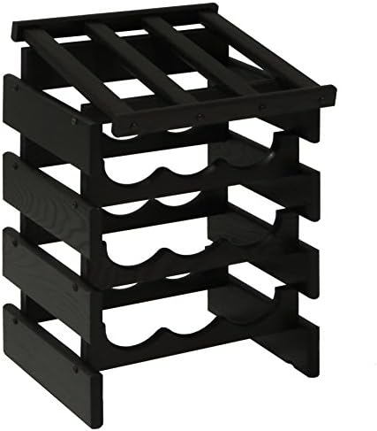 Wooden Mallet Black 12 Bottle Dakota Wine Rack