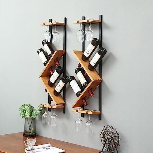 ZJDYDY Wall-Mounted Wooden Wine Rack Set