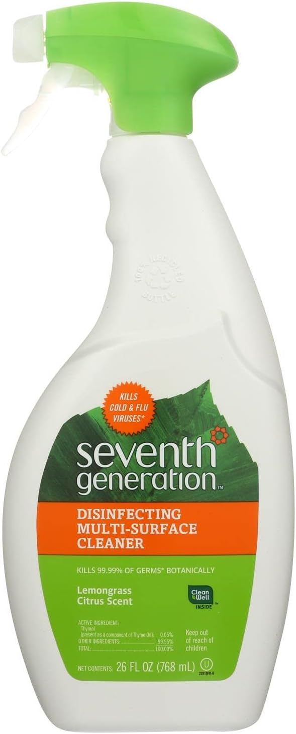 Seventh Generation Disinf Multi-Surface Cleaner Lemongrass Thyme Pack of 8