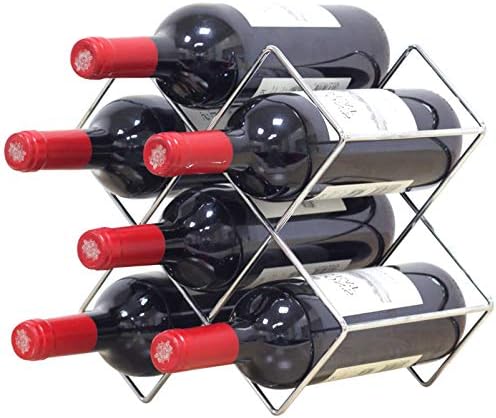 BOCbco Tabletop Wine Rack Holds 6 Bottles Silver