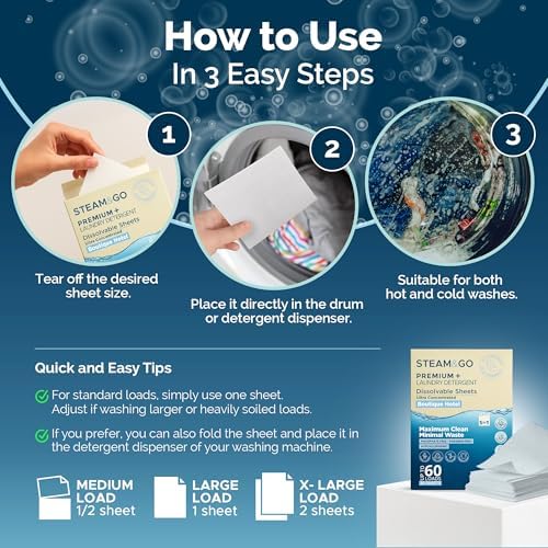 Steam and Go Premium Laundry Detergent Sheets 30 Ct