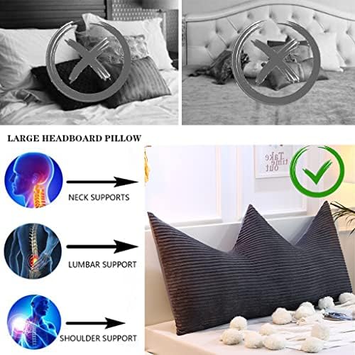 ZZYK Pearl Cotton Wedge Pillow Support Reading Cushion Black 39100cm