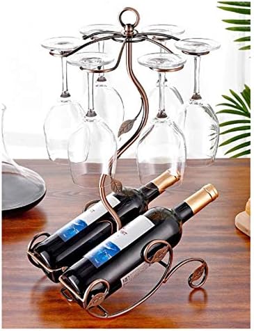 BOCbco Tabletop Wine Rack for 2 Bottles 6 Glasses