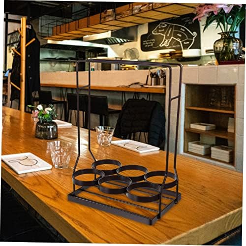 Cabilock Wine Bottle Holder Iron and Wood Storage Stand