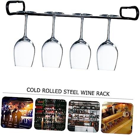PRETYZOOM 1Pc Black Wine Glass Rack Single Row Storage