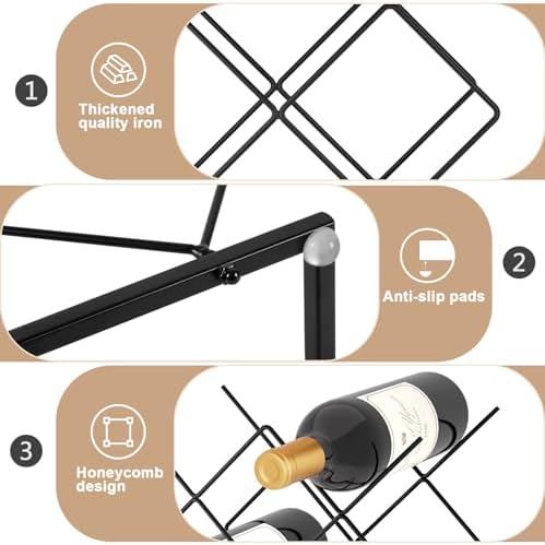 Urban Deco Small Wine Rack 5 Bottle Holder - Black