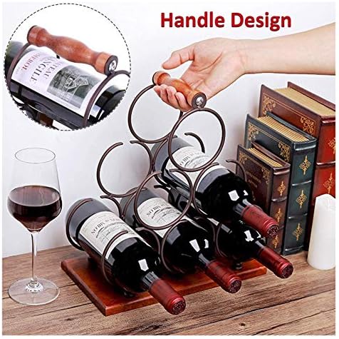 BOCbco Rustic Tabletop Wine Rack for 6 Bottles