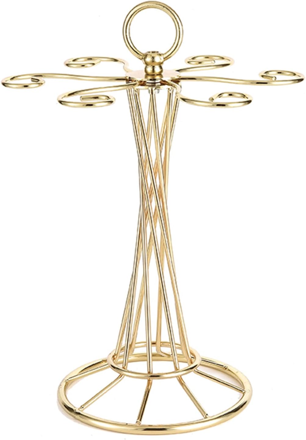 Gold Wine Glass Display Holder for 6 Glasses