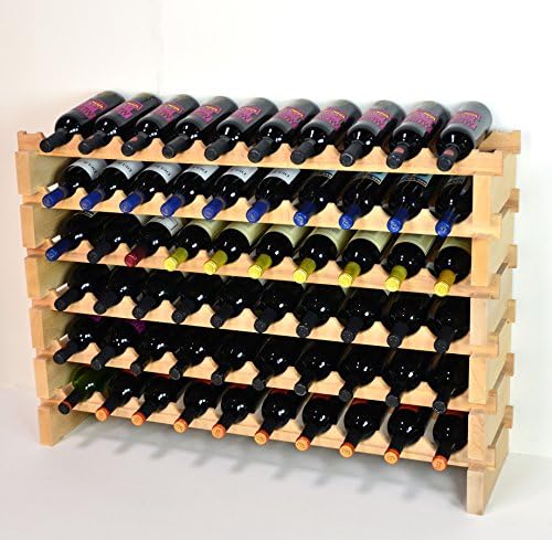 Wine Rack Wood 60 Bottle Capacity Freestanding