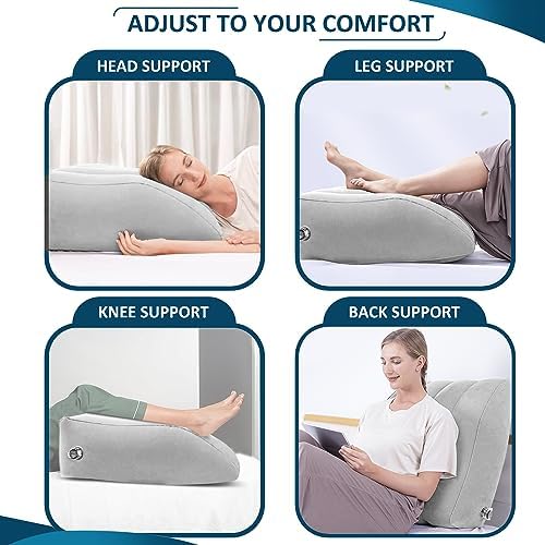 Prosixtoy Inflatable Leg Elevation Pillow - Portable Wedge for Sleep and Recovery