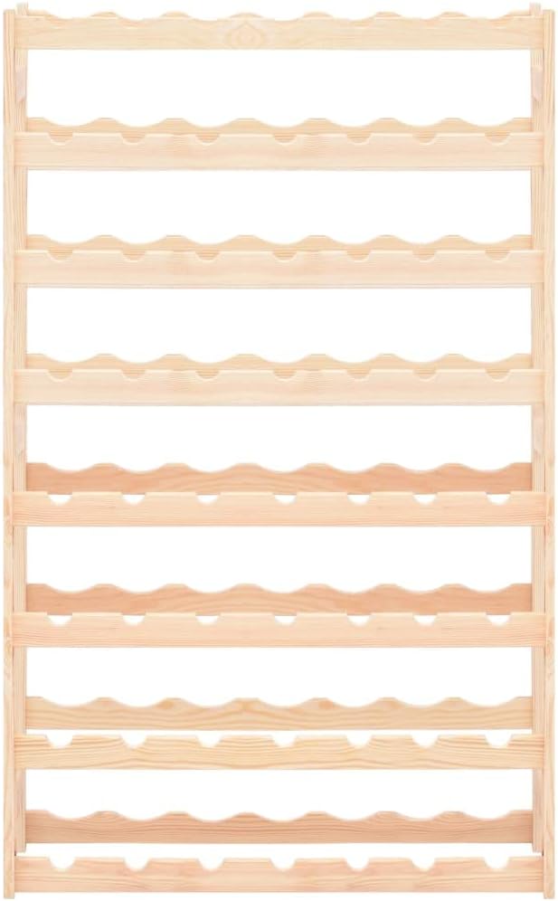vidaXL Solid Pinewood Wine Rack 56 Bottles Beige