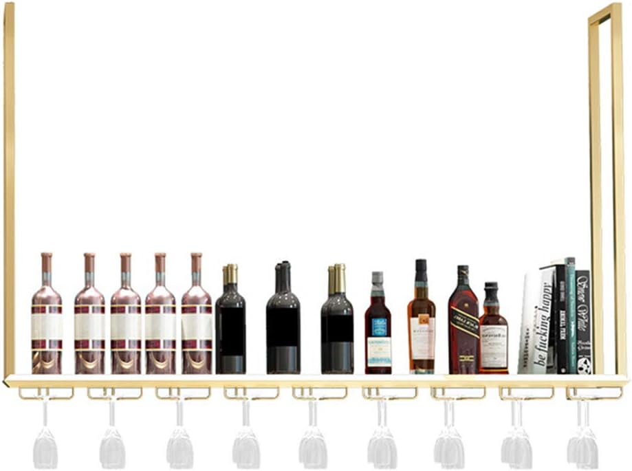 ZJDYDY Wall-Mounted Wine Rack with Gold Decor