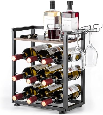 Facka 4-Tier Tabletop Wine Rack with 9 Bottles 1